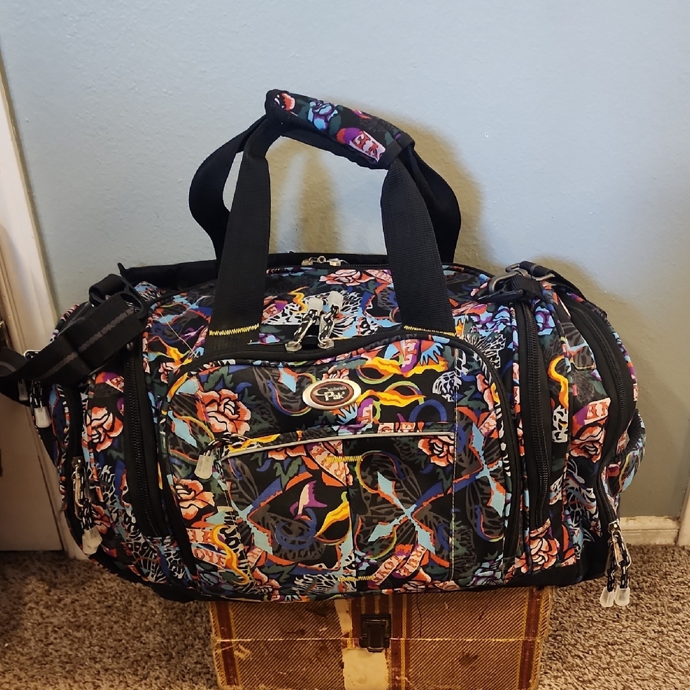 California Pack True Love Bag Colorful Floral Duffel Bag 21 L X 15" H X 11" W